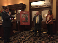 Christian Zabriskie and Lauren Comito receiving the Librarian of the Year Award