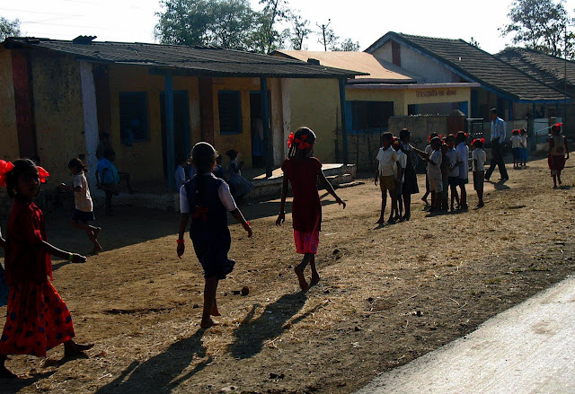 girl students on playground