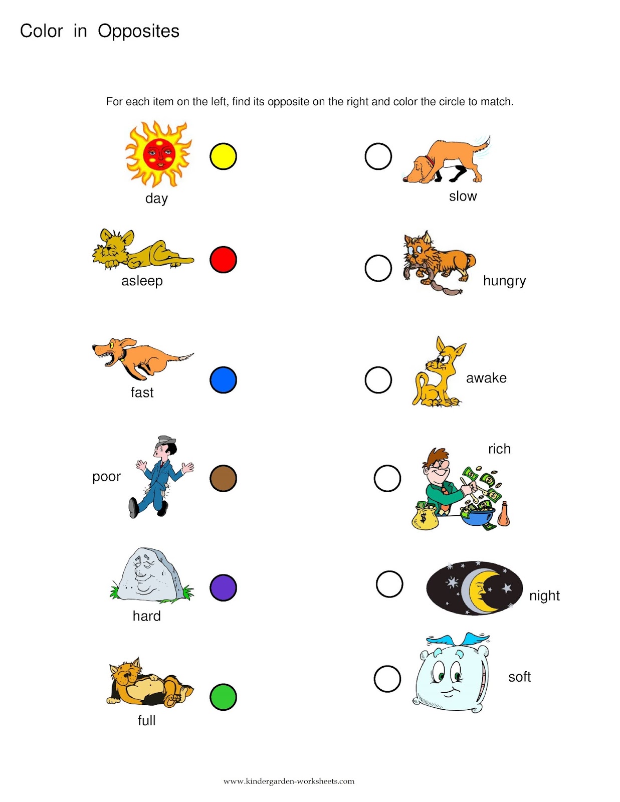 kindergarten worksheets kindergarten worksheets opposite words