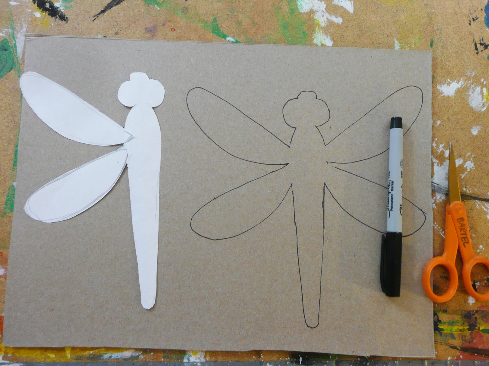 and your out of of wings to make design out. Place  or cut top how  my Take on paper butterfly the thin template