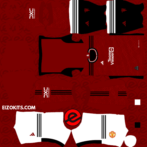 Kits Manchester United DLS 2023-2024 lançados Adidas - Dream League Soccer Kits 2023 (Home)