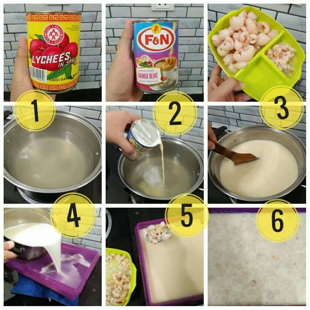 Resepi Agar-Agar Puding Laici Sangat Mudah Dan Sedap