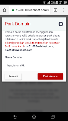 Park New domain 000webhost 