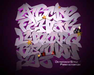 3D Graffiti Alphabet Letters AZ Purple Style Graffiti Fonts Graffiti 