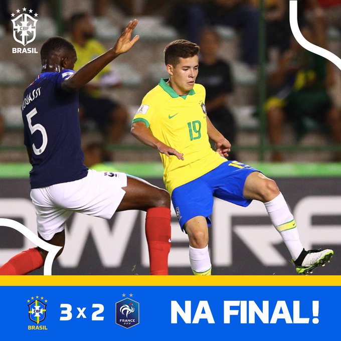 BRASIL sub17 remontó 3x2 a Francia y jugará la Final del Mundial