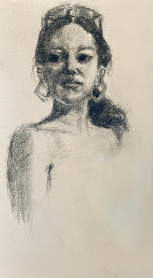 woman, original, black and white, drawing, portrait, graphite