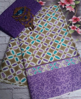 Kain Batik dan Embos 381 motif Kawung warna Ungu