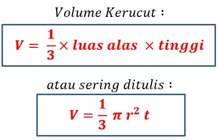  sebuah limas dengan ganjal berbentuk bulat Rumus Volume Kerucut