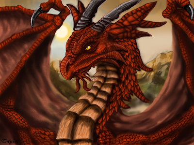 illustrations red dragon
