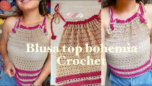 Aprende a tejer un top blusa bohemia paso a paso a crochet