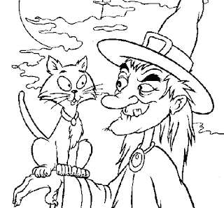 Halloween Witches for Coloring, part 1