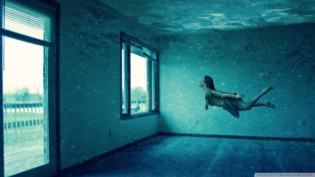 underwater, room, abstract, swim