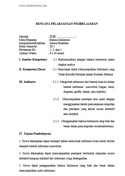 [doc] Grats - rpp bidang studi bahasa indonesia kelas xii 