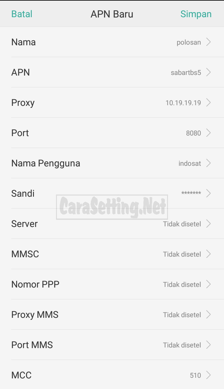 APN & Proxy Polosan Indosat Internet Gratis Android