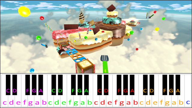 Sweet Sweet Galaxy (Super Mario Galaxy) Piano / Keyboard Easy Letter Notes for Beginners