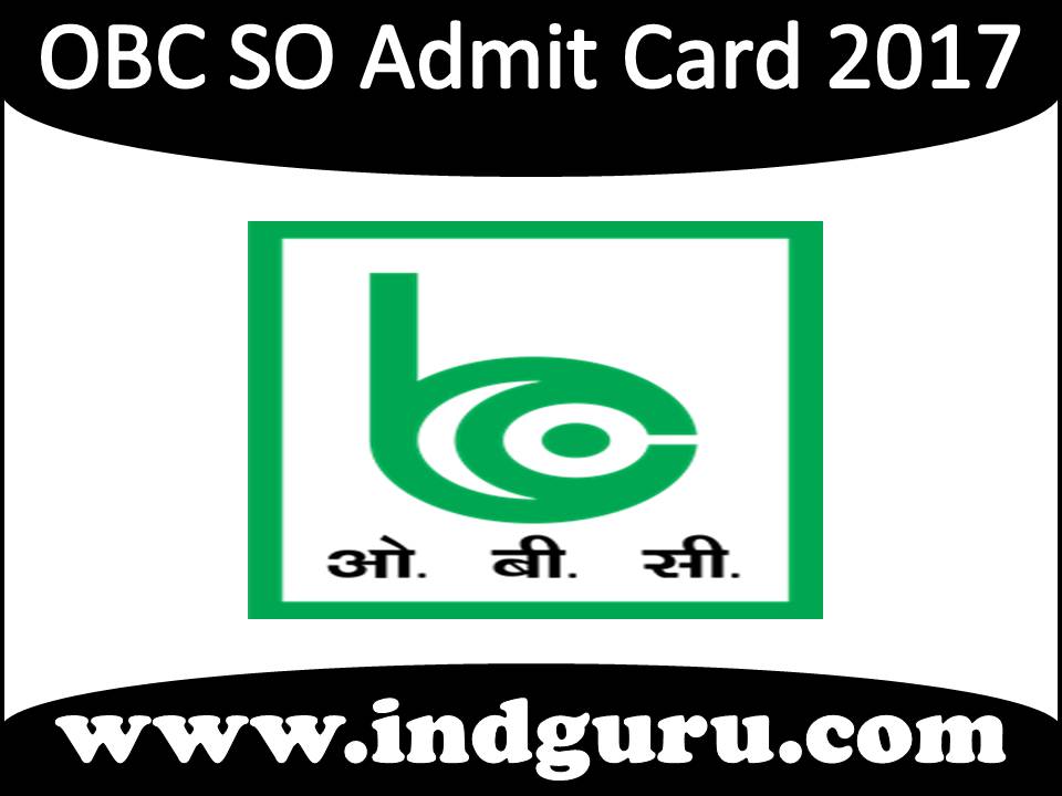 OBC SO Admit Card 