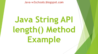 Java String API length() Method Example