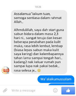 Testimonial sabun Bidara plus