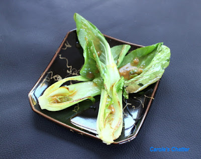 Carole's Chatter: Baby Bok Choy with Warm Miso Ginger Dressing