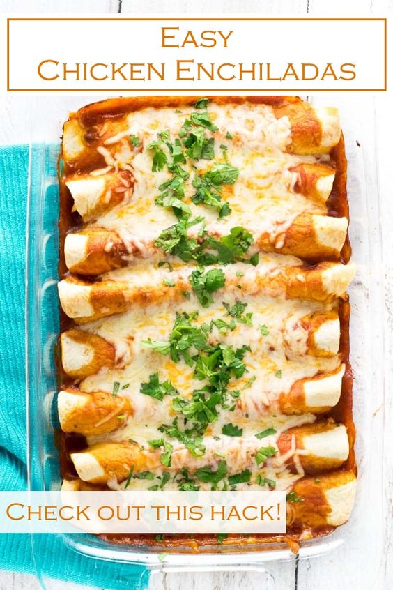 These Easy Chicken Enchiladas are as stupidly simple to make as they are flavorful! 