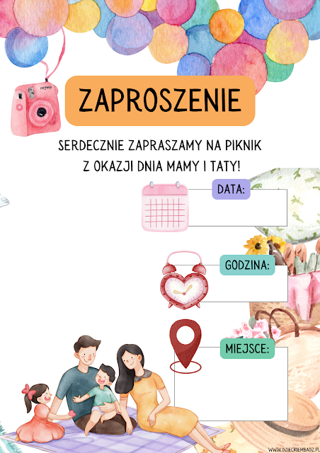 zaproszenie na piknik z okazji dnia mamy i taty