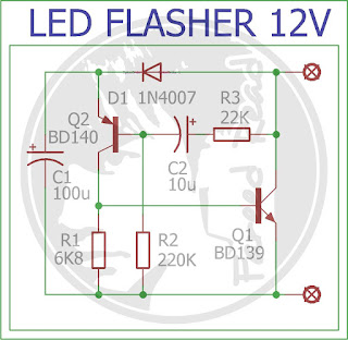 skema Flasher Elektronik untuk Lampu LED