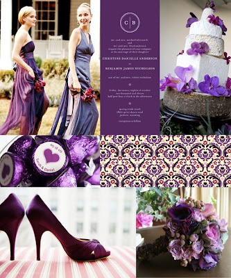 And here is Julia's regal purple wedding bridesmaids invitation cake 