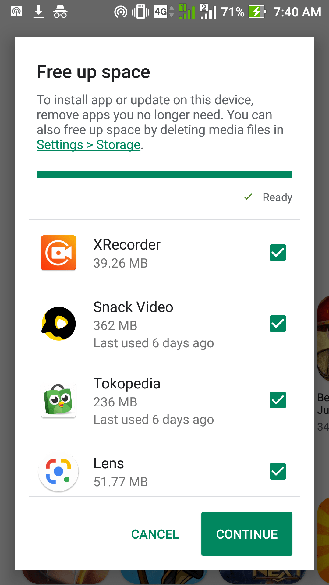 Cara megatasi tidak bisa download/update aplikasi karena memory penuh di Android