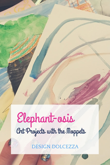 Elephant-osis: Art Projects with the Moppets.      elephant watercolor jamberry RioVibes