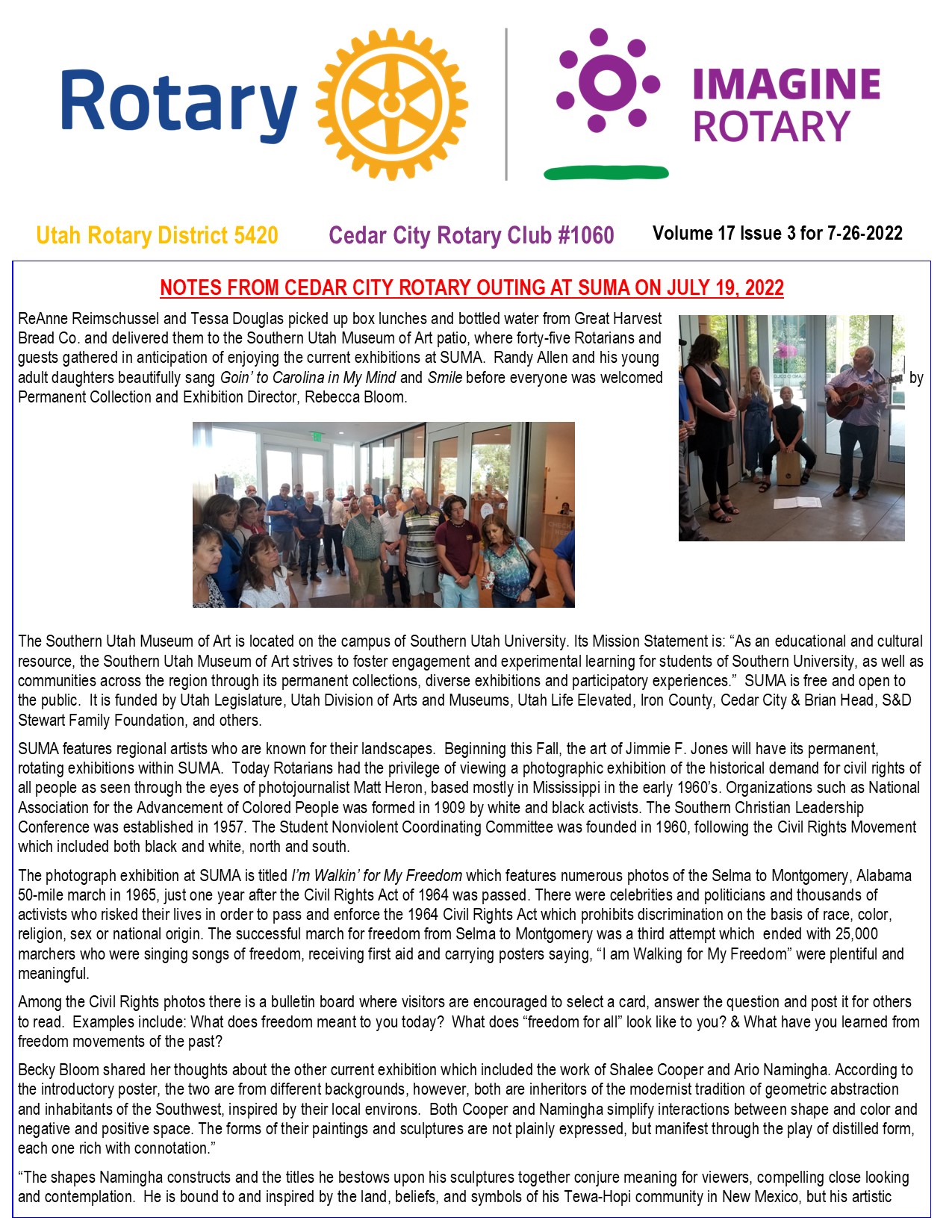 July 20 Rotary San Marcos Newsletter