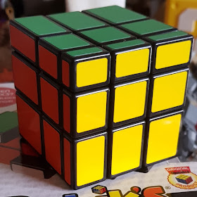 Rubik's Blocks cube with differently sized blocks making up each face