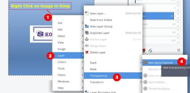 Add Alpha Chanel In Gimp