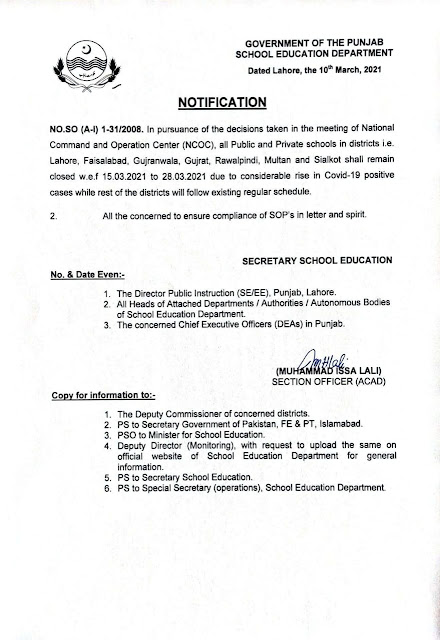 Government Notification To Close School Due to covid