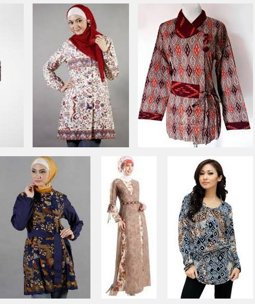  Model  baju batik  wanita  untuk pesta  muslimah modern terbaru