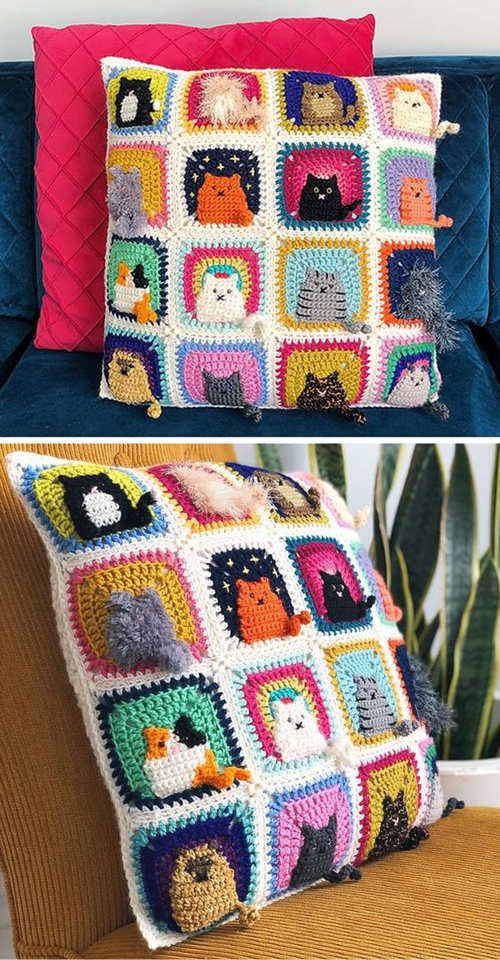 Many Cats Square - Free Pattern