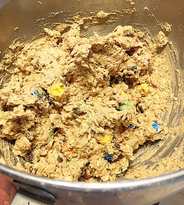 Soft & Chewy Oatmeal M & M Cookies