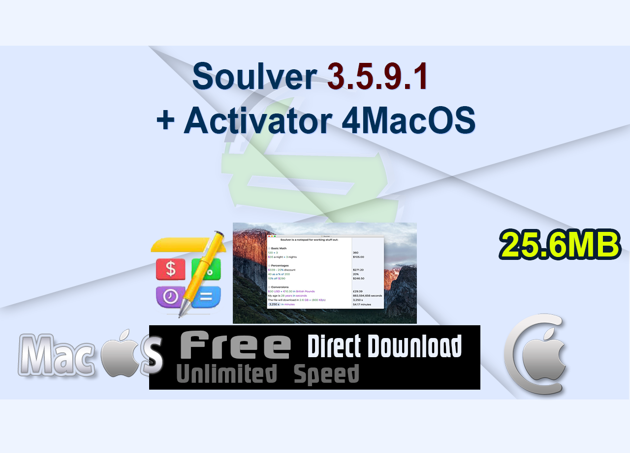 Soulver 3.5.9.1 + Activator 4MacOS