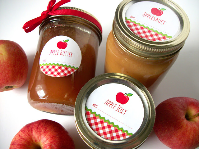 Gingham Apple Canning Jar Labels