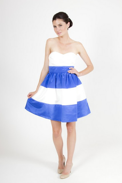 striped bridesmaid dress