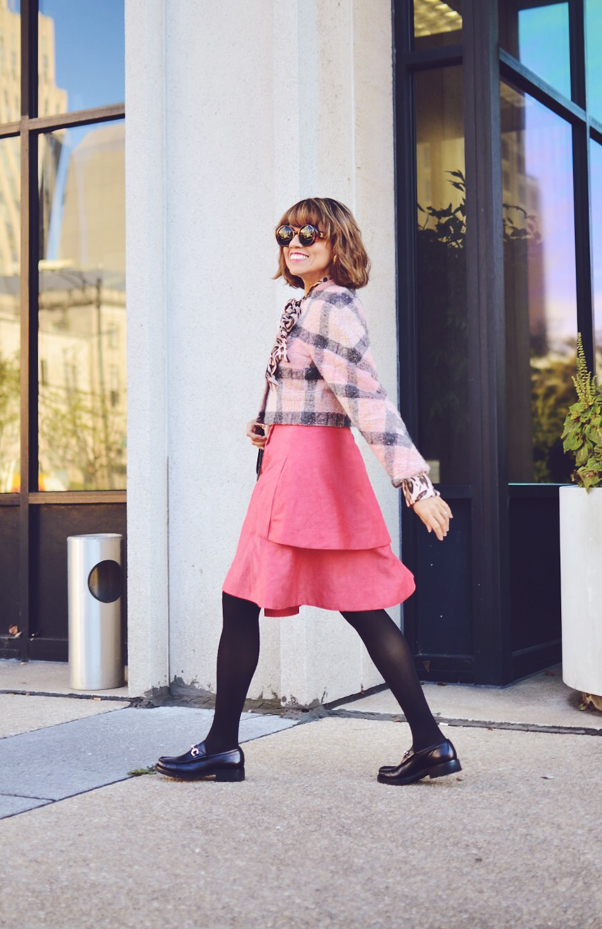 Pink Outfit Street Style 