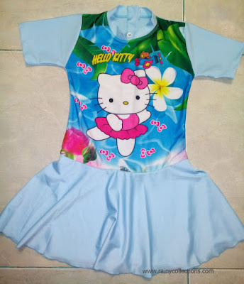baju renang anak model diving rok dengan karakter hello kitty yang lucu