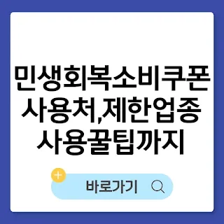 2025 민생회복 소비쿠폰 사용처와 제한업종 및 사용꿀팁 완벽정리 썸네일