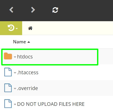 opening htdocs or public_html folder