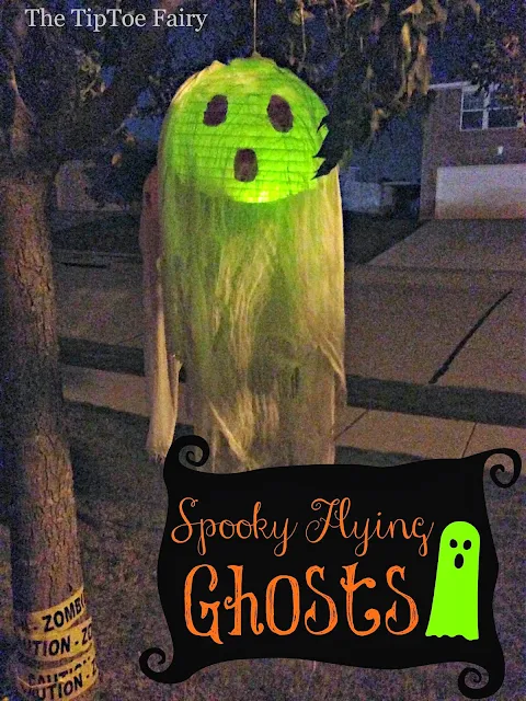 A step by step tutorial on how to make your own hanging ghost decorations for Halloween.  You can hang them easily from trees or from a porch.