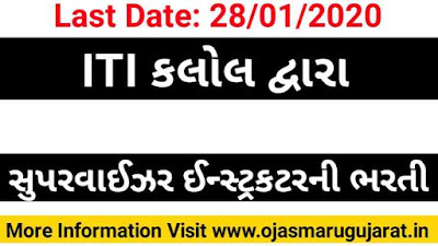 ITI Kalol Job vacancy, ITI Job Bharti, Maru Gujarat ITI Job, Ojas Maru Gujarat, ITI Job Recruitment 2020.