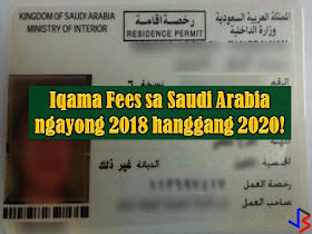 Saudi Arabia is still one of the top destinations of Overseas Filipino Workers (OFW), especially for skilled workers. To manage expatriate or foreign hiring in the kingdom, the government is using Iqama also known as a residence permit. This permit is being issued to all expatriate who arrived in Saudi Arabia on an employment visa.  But heads up expats in Saudi Arabia, because there is an increase in Iqama fees in the Kingdom starting this year until 2020. For OFWs in Saudi Arabia or for those who are planning to work in the country, the following are Iqama fees for the next few years.  Iqama Services Fee for 2018, 2019, and 2020  For Domestic Worker 600SR â€” Iqama fee for the first timer (500SR Iqama Fee + 100SR Work License Fee 650SR â€” for renewal  For Employees working in the business establishments (Starting January 1, 2018)  If more than 50% of the employees in your company are Saudi nationals, then your fees will be the following; Work Permit Fee â€” 3,600 SR Iqama Fee â€”650SR Average Insurance â€” 450 SR ___________________________ Total â€” 4,700 SR  If more than 50% of the employees in your sponsored company are foreign workers or expatriate, then your fees will be the following; Work Permit Fee â€” 4,800 SR Iqama Fee â€” 650 SR Average Insurance â€” 450 SR ___________________________ Total â€” 5,900 SR  For Employees working in the business establishments (Starting January 1, 2019)  If more than 50% of the employees in your sponsored company are Saudi nationals, then your fees will be the following; Work Permit Fee â€” 6,000 SR Iqama Fee â€”650SR Average Insurance â€” 450 SR ___________________________ Total â€” 7,100 SR  If more than 50% of the employees in your sponsored company are foreign workers or expatriate, then your fees will be the following; Work Permit Fee â€” 7,200 SR Iqama Fee â€” 650 SR Average Insurance â€” 450 SR ___________________________ Total â€” 8,300 SR  For Employees working in the business establishments (Starting January 1, 2020)  If more than 50% of the employees in your sponsored company are Saudi nationals, then your fees will be the following; Work Permit Fee â€” 8,400 SR Iqama Fee â€”650SR Average Insurance â€” 450 SR __________________________ Total â€” 9,500 SR  If more than 50% of the employees in your sponsored company are foreign workers or expatriate, then your fees will be the following; Work Permit Fee â€” 9,600 SR Iqama Fee â€” 650 SR Average Insurance â€” 450 SR _______________________________ Total â€” 10,700 SR