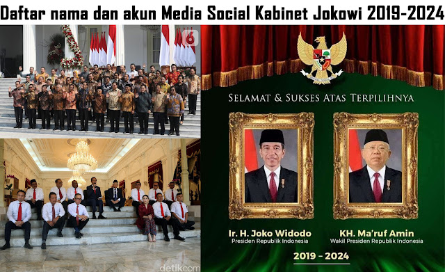 Daftar nama dan akun Media Social Kabinet Jokowi 2019-2024