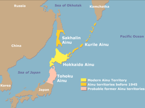 Ainu peoples distribution map