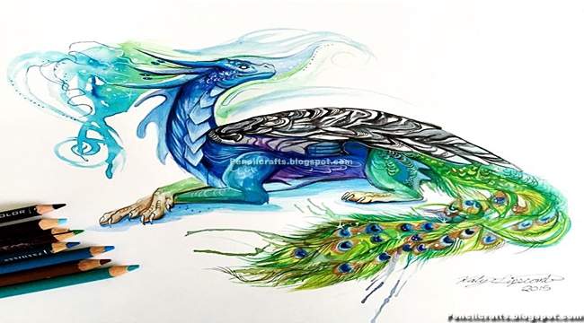 New Color Pencil Drawings Dragon