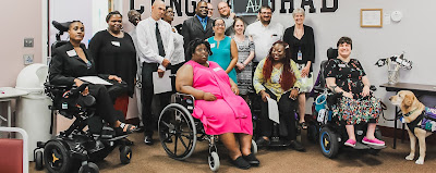 Photo of disabled people attending workshop 